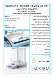 Workshop on Balances and Weighing with Analytical Balances