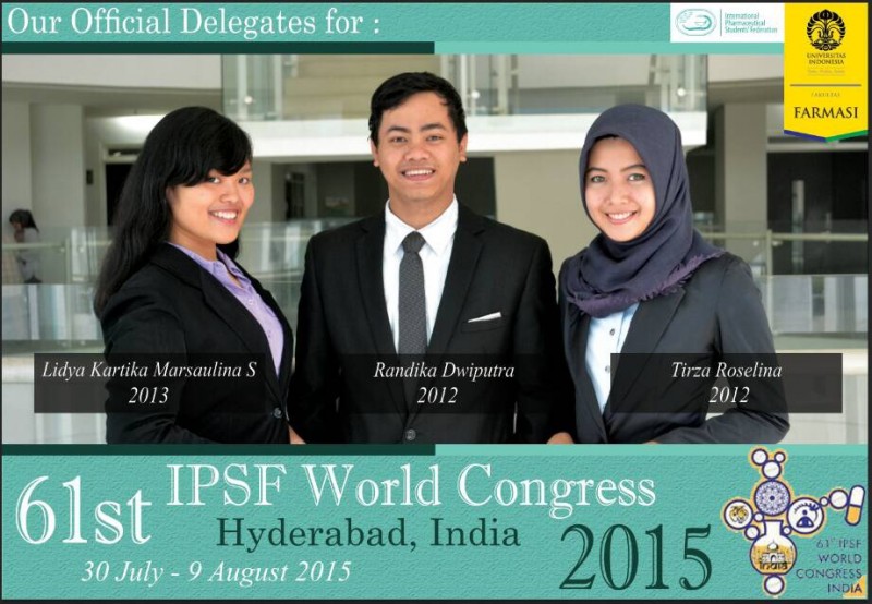 Mahasiswa Farmasi Universitas Indonesia Tunjukkan Eksistensi Macan Asia di Mata Dunia dalam World Congress, India, 2015