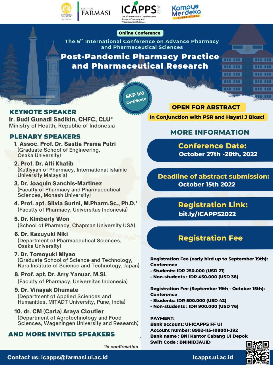 ICAPPS 2022: Post-Pandemic Pharmacy Practice and Pharmaceutical Research